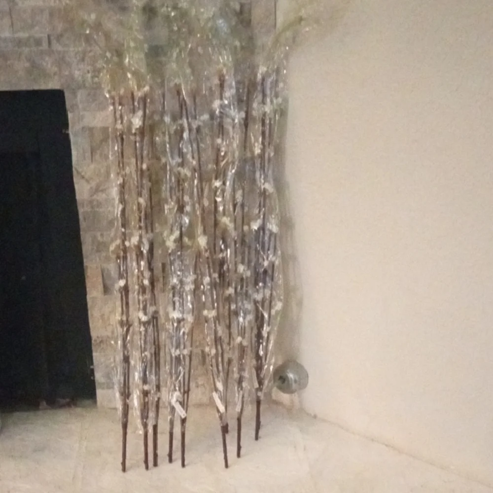 10 Pcs .40" White Blossom Faux Floral Accent Cherry Blossoms - Picture 2 of 12